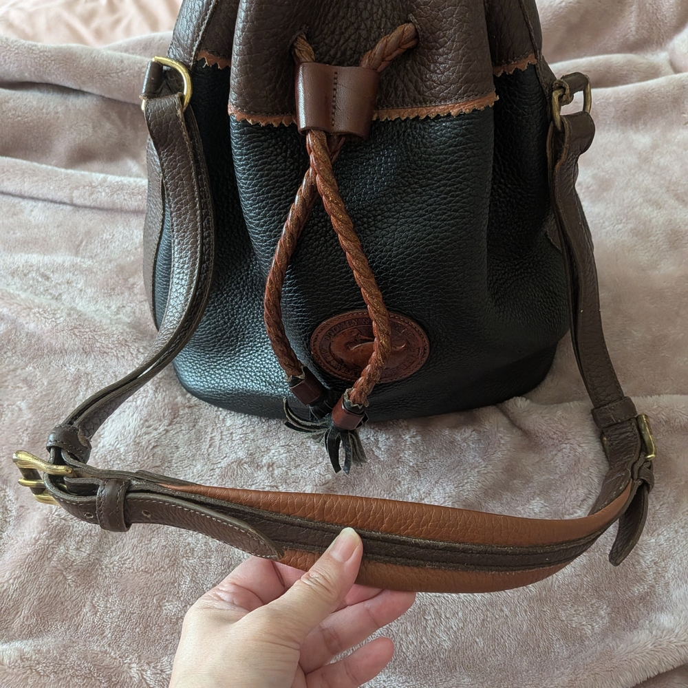 Dooney & Bourke Black and Brown Shoulder Bag